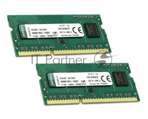 Модуль памяти Kingston SO-DIMM DDR3 8GB 1333MHz  Non-ECC CL9  SR x8 (Kit of 2)