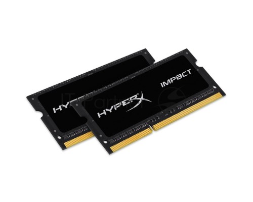 Модуль памяти Kingston DDR3 SODIMM 8GB Kit 2x4Gb HX316LS9IBK2/8 {PC3-12800, 1600MHz, 1.35V, HyperX Impact Black Series}