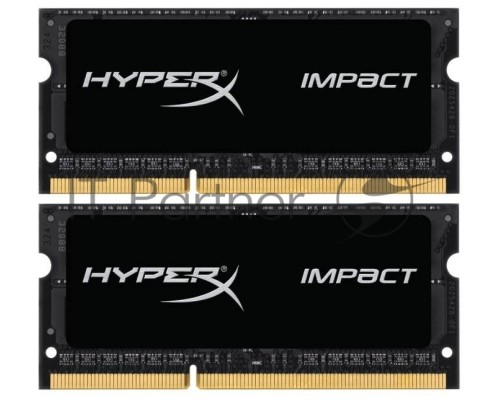 Модуль памяти Kingston DDR3 SODIMM 8GB Kit 2x4Gb HX316LS9IBK2/8 {PC3-12800, 1600MHz, 1.35V, HyperX Impact Black Series}