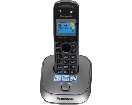 [Телефон] Panasonic KX-TG2511RUM (металик) {АОН, Caller ID,спикерфон на трубке,переход в Эко режим одним нажатием}