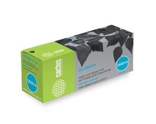 [расходные материалы] CACTUS Q6001A Картридж (CS-Q6001A) для Color LaserJet 1600/2600N/M1015/M1017, голубой,