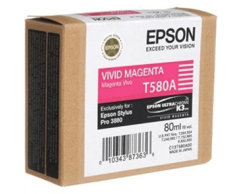 [Расходные материалы] EPSON C13T580A00 Картридж для Epson Stylus Pro 3880 насыщенный пурпурный (Vivid Magenta) 80 мл. (LFP)