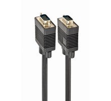 Gembird/Cablexpert CC-PPVGA-10m, Кабель VGA Premium ,  15M/15M, 10м, серый, тройной экран, феррит.кольца 
