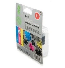 Cactus CL-51  Картридж  для Canon Pixma MP150/MP160/MP170/MP180/MP450/MP460/iP2200/iP6210/iP6220/iP6220D/iP6310/iP6310D/MX300/MX310, голубой/пурпурный/желтый