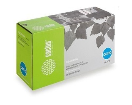 [расходные материалы] CACTUS Q6470A/AR Картридж (CS-Q6470A/AR) для принтера HP Color LaserJet CP3505/3600/3800, черный, 6000стр.