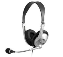 RITMIX RH-533USB Silver {Гарнитура. 40 мм, 20-20000 Гц, 32 Ом, 105 дБ, конденсаторный всенаправленный микрофон, 2,2 кОм, 58 дБ ± 3 дБ, пластик}