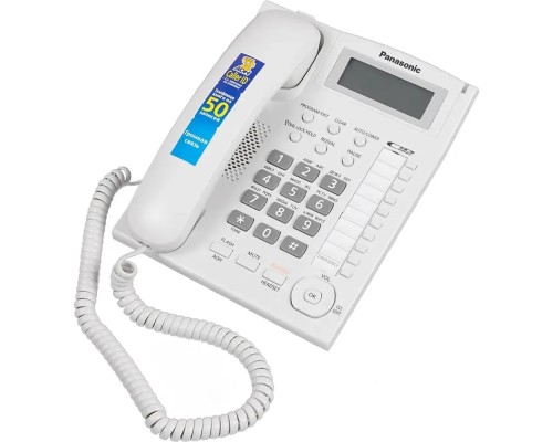 [Телефон] Panasonic KX-TS2388RUW (белый) {индикатор вызова,повторный набор последнего номера,4 уровня громкости звонка}