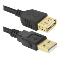 Defender PRO USB 2.0 кабель удлинительный 1.8м AM/AF , зол.конт, 2фер.фил. (87429)