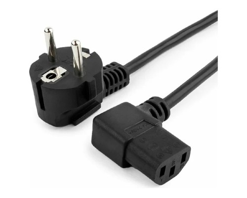 [кабели] Кабель питания Cablexpert Schuko-C13, VDE, 3х0.75мм2, 10А, угл.разъем, с заземлением, 1.8м, черный [PC-186A-VDE]