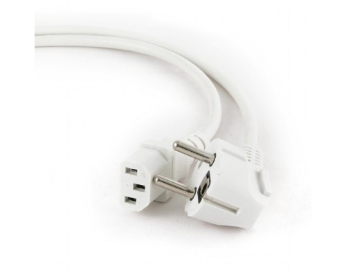 [кабели] Кабель питания Cablexpert Schuko-C13, VDE, 3х0.75мм2, 10А, с заземлением, 1.8м, белый, пакет [PC-186W-VDE]