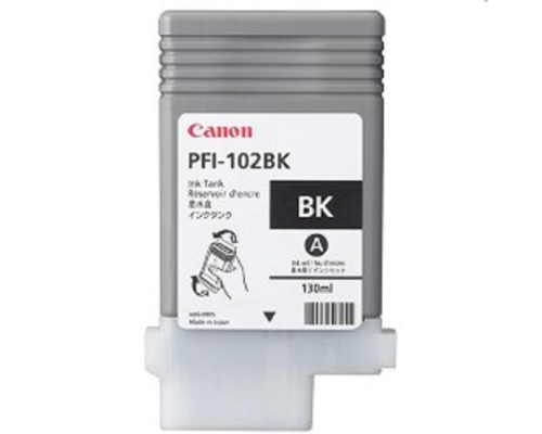 [Расходные материалы] Canon PFI-102Bk 0895B001 Картридж для Canon iPF605/ iPF610/ iPF650/ iPF655/ iPF710/ iPF750/ iPF755/ LP17/ iPF510, Чёрный, 130 мл.