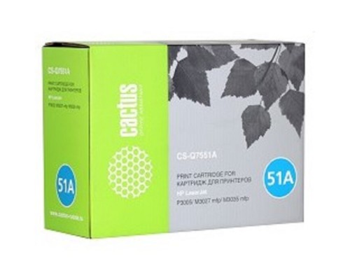 [расходные материалы] CACTUS  CS-Q7551XS Картридж (CS-Q7551XS) для LJ P3005/M3027mfp/M3035mfp (13 000 стр.)