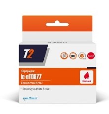 T2 C13T087740 Картридж T2 (IC-ET0877) для Epson Stylus Photo R1900, красный, с чипом
