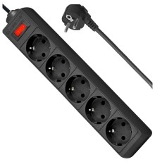 Defender Фильтр ES, 1.8м Коробка 5 розеток, чёрный [99484]