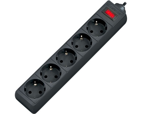 [Сетевые фильтры] Defender Фильтр ES, 3.0м Коробка 5 розеток, черный [99485]