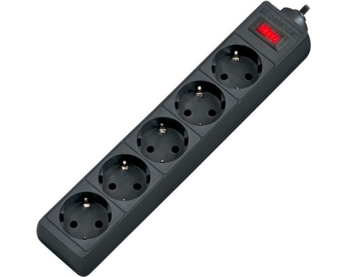 [Сетевые фильтры] Defender Фильтр ES, 5.0м, 5 розеток, черный [99486]