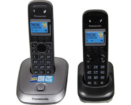 [Телефон] Panasonic KX-TG2512RU1 {Доп трубка в комплекте, АОН, Caller ID, спикерфон, полифония}