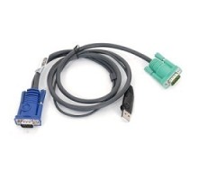 ATEN 2L-5203U Кабель KVM  USB(тип А Male)+HDB15(Male) <->  SPHD15(Male) 3,0м., черный.