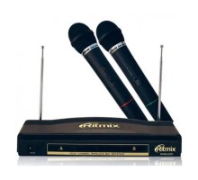 RITMIX RWM-220 {2 микрофона: 87.5 МГц - 92 МГц; раб. частоты: 100 Гц - 10 000 Гц;Чувств.: -30 дБ +/-3 дБ; пит. системы: AC 220 в  / 500 мА}