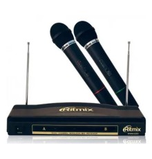 RITMIX RWM-220 {2 микрофона: 87.5 МГц - 92 МГц; раб. частоты: 100 Гц - 10 000 Гц;Чувств.: -30 дБ +/-3 дБ; пит. системы: AC 220 в  / 500 мА}
