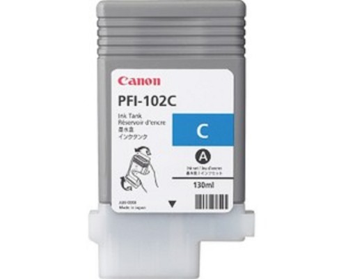 [Расходные материалы] Canon PFI-102C 0896B001 Картридж для Canon imagePROGRAF iPF605, iPF610., iPF650, iPF655, iPF710, iPF750, iPF755, LP17, iPF510, Голубой, 130 мл.