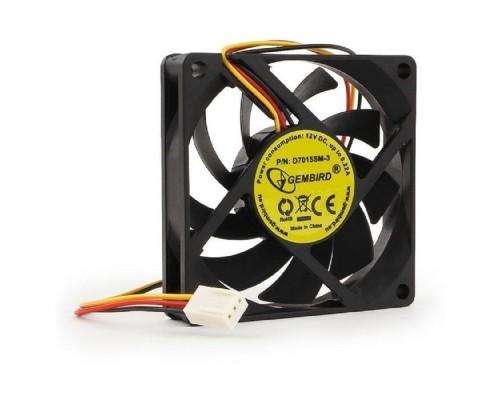 [Вентилятор] Gembird Вентилятор 70x70x15, втулка, 3pin, провод 25см [D7015SM-3]