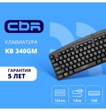 CBR KB 340GM USB,Клавиатура 104+20 доп. кл. 1,8 м