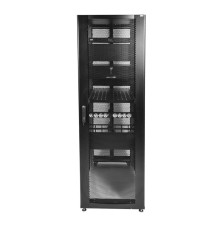 ЦМО Шкаф серверный ПРОФ напольный 42U (600x1000) дверь перфорированная 2 шт., цвет черный, в сборе (ШТК-СП-42.6.10-44АА-9005) (1 коробка)