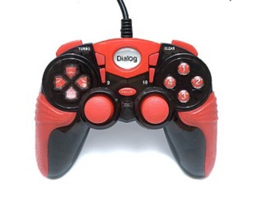 [Геймпад] Dialog Action GP-A15, черно-красный {Геймпад, вибрация, 12 кнопок, USB} 