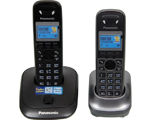 [Телефон] Panasonic KX-TG2512RU2 {Доп трубка в комплекте, АОН, Caller ID, спикерфон, полифония}