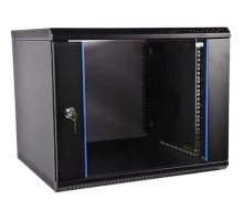 ЦМО Шкаф телекоммуникационный настенный разборный 9U (600х350) дверь стекло,цвет черный (ШРН-Э-9.350-9005)