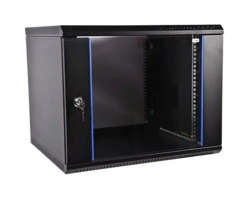 [Монтажное оборудование] ЦМО Шкаф телекоммуникационный настенный разборный 9U (600х350) дверь стекло,цвет черный (ШРН-Э-9.350-9005)