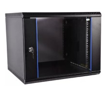 ЦМО Шкаф телекоммуникационный настенный разборный 15U (600х650) дверь стекло,цвет черный (ШРН-Э-15.650-9005)