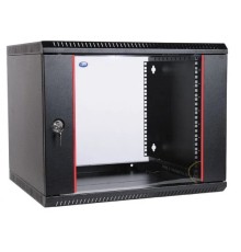 ЦМО Шкаф телекоммуникационный настенный разборный 18U (600 x 520) дверь стекло, цвет черный (ШРН-Э-18.500-9005)