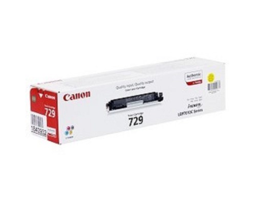 [Расходные материалы] Canon Cartridge 729Y  4367B002 Тонер картридж для LBP 7010C, Желтый, 1000стр.