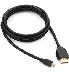 Кабель HDMI-microHDMI Cablexpert CC-HDMID-6, 19M/19M, v2.0, медь, позол.разъемы, экран, 1.8м, черный, пакет