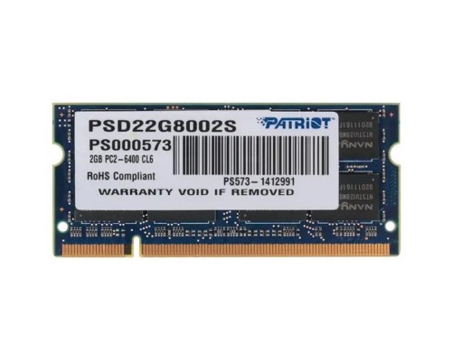 [Модуль памяти] Patriot DDR2 SODIMM 2GB PSD22G8002S PC2-6400, 800MHz