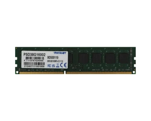 [Модуль памяти] Patriot DDR3 DIMM 8GB (PC3-12800) 1600MHz PSD38G16002