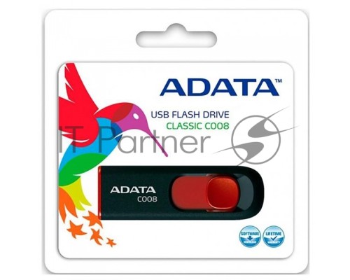 Флеш диск AData 16Gb C008 AC008-16G-RKD USB2.0 красный