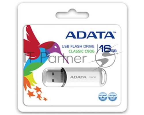 Флэш Диск ADATA Flash Drive 16Gb С906 AC906-16G-RWH {USB2.0, Белый}