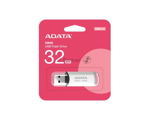 Флеш диск ADATA Flash Drive 32Gb C906 AC906-32G-RWH {USB2.0, White}