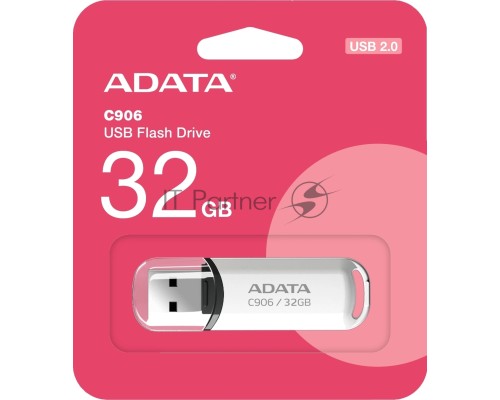 Флеш диск ADATA Flash Drive 32Gb C906 AC906-32G-RWH {USB2.0, White}