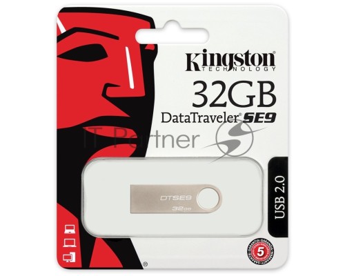 Флеш Диск Kingston 32Gb DataTraveler DTSE9H/32GB USB2.0 серебристый