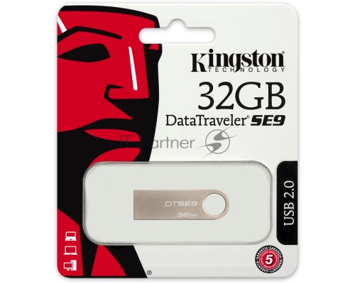 Флеш Диск Kingston 32Gb DataTraveler DTSE9H/32GB USB2.0 серебристый