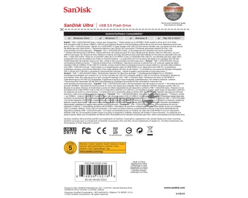 Флеш диск Sandisk 32Gb Ultra SDCZ48-032G-U46 USB3.0 черный