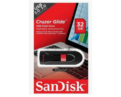 Флеш диск Sandisk 32Gb Cruzer Glide SDCZ60-032G-B35 USB2.0 черный