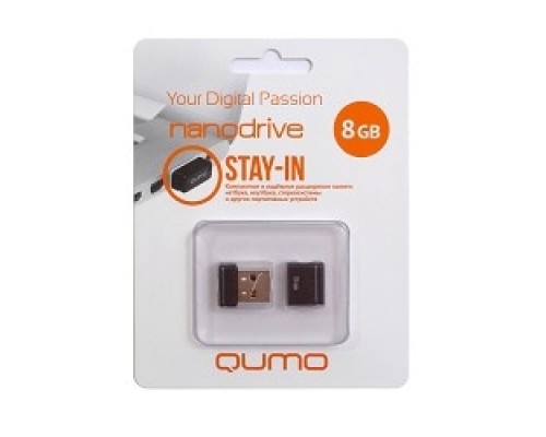 [Носитель информации] USB 2.0 QUMO 8GB NANO [QM8GUD-NANO-B] Black