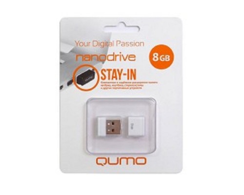[Носитель информации] USB 2.0 QUMO 8GB NANO [QM8GUD-NANO-W] White