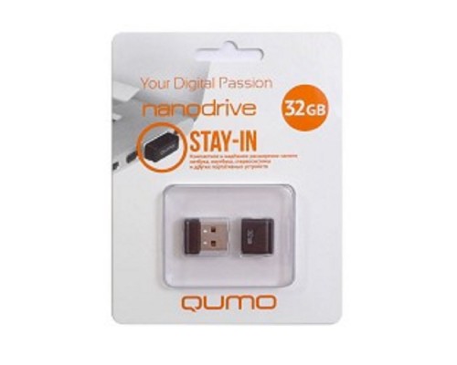 [Носитель информации] USB 2.0 QUMO 32GB NANO [QM32GUD-NANO-B] Black