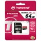 Флеш карта microSDXC 64Gb Class10 Transcend TS64GUSDU1 + adapter